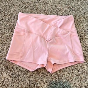 pastel pink workout shorts